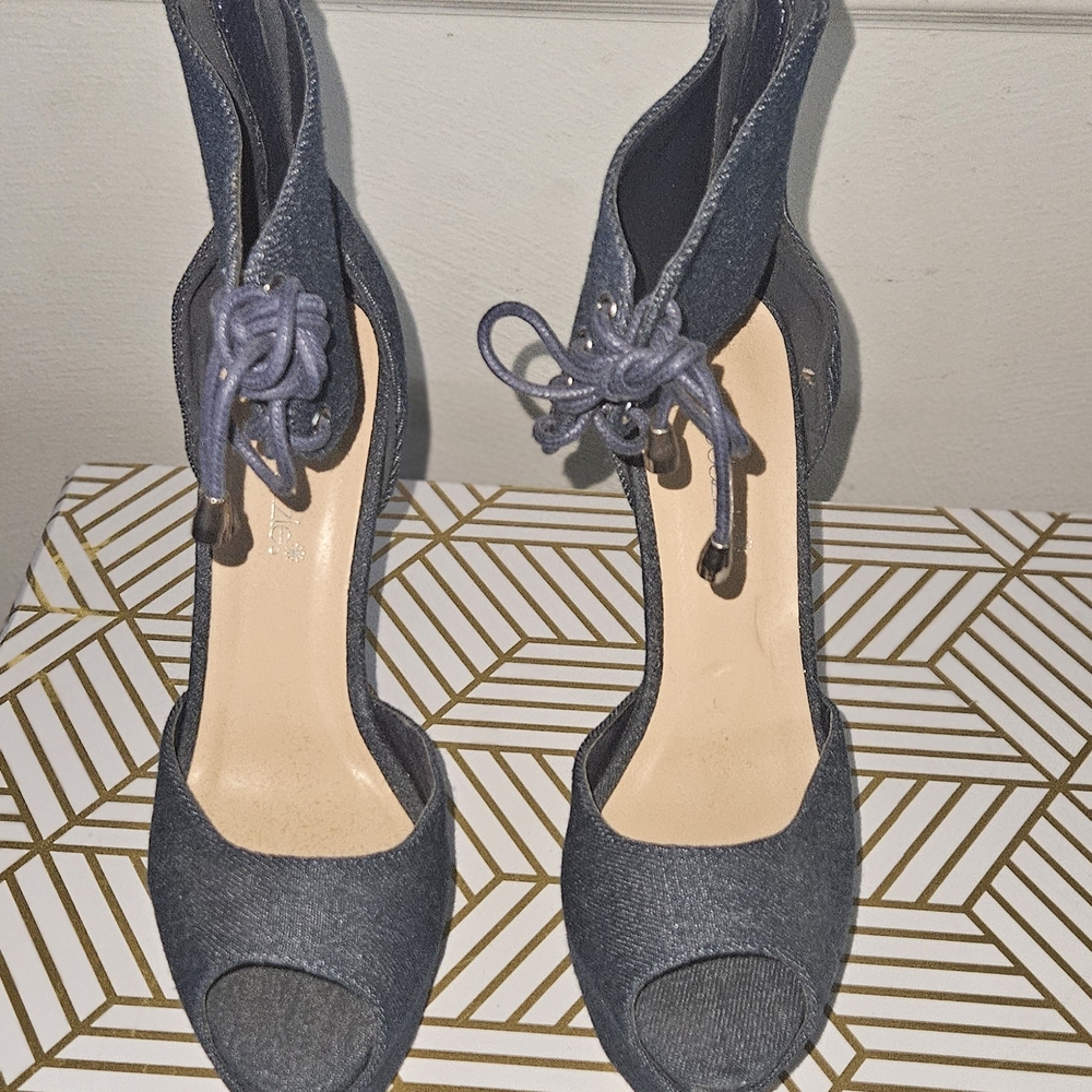 Stylish Denim Open-Toe Women's Shoes